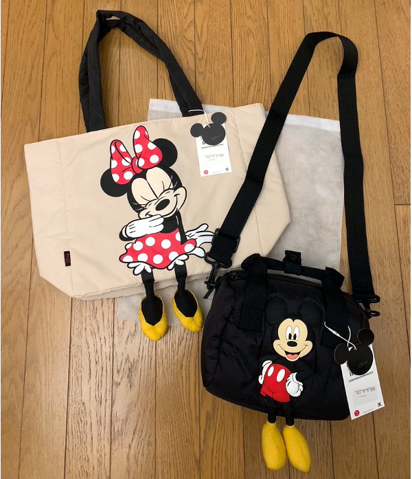 紫③ 新品 ディズニーストア ミニー 足ぷらぷら トートバッグ